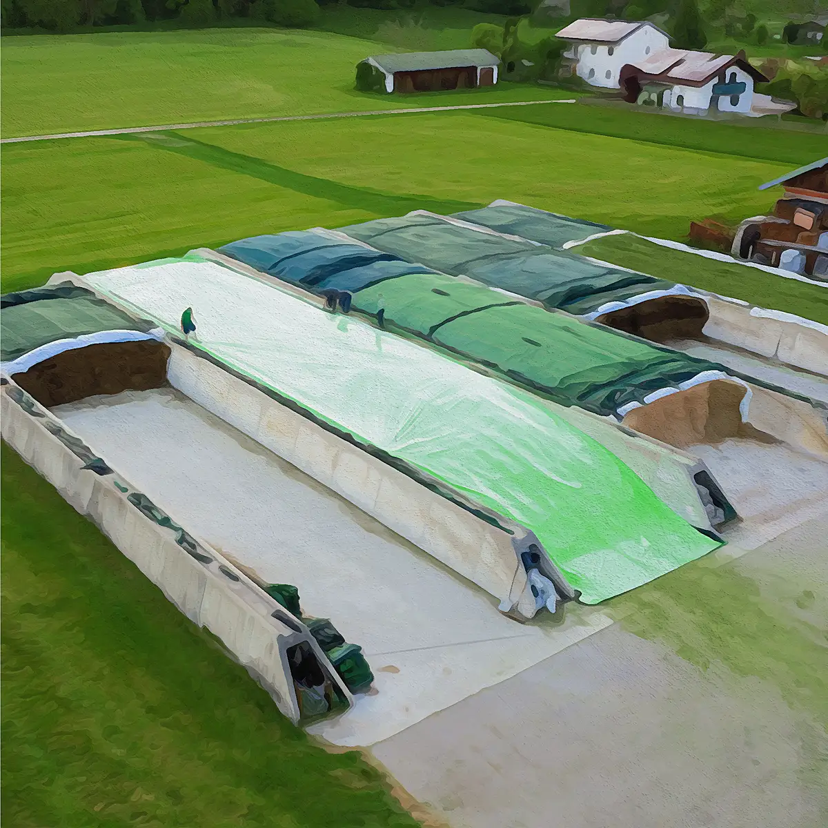 luftaufnahme-fahrsilo boeck-folie-auf silage